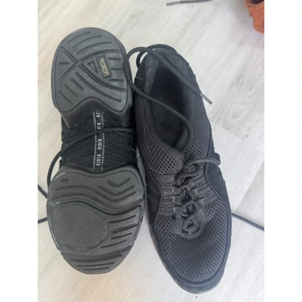 Bloch Split Sole Jazz Dance Sneakers Shoes Black Mesh‎ Laces Adult size 7.5